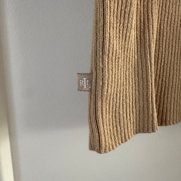 Lauren Ralph Lauren Beige Ribbed Knit Sweater - Picture 3 of 3